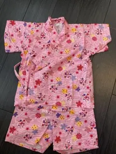 花柄ピンク甚平 90サイズ