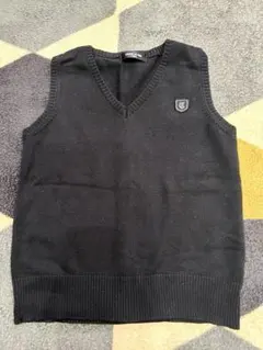 美品☆COMME CA ISM ブラック Vネックベスト☆130