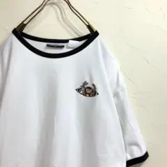 00s Warner Bros ワーナーブラザーズ 刺繍キャラ リンガーtシャツ