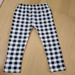 エルフィンドール クラシック　薄手ズボン　パンツ　チェック　白×黒　95㎝