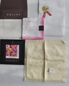 【新品未使用】３枚セット　YSL他　ブランドハンカチ