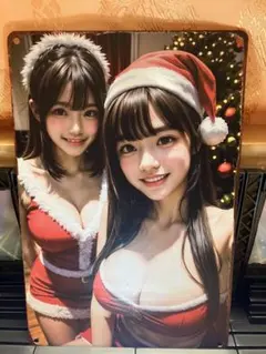 サンタ衣装 ビューティフルガール ブリキ・プレート