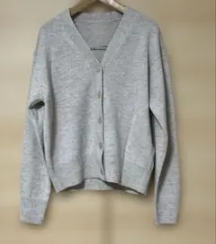 無印良品　ベージュ Vネック ニットカーディガン サイズM ウール100%