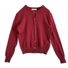 【Sonny Label】シルク混 クルーネックカーディガン 赤 きれいめ Fのサムネイル