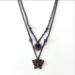 ANNA SUI アナスイ ネックレス ハート 紫 パープル 小ぶり 上品 - メルカリ