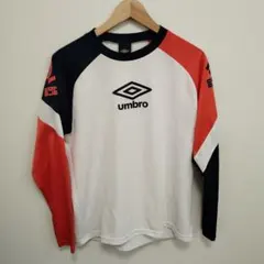 Mサイズ umbro 長袖シャツ ホワイト/オレンジ/ネイビー