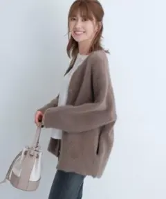 Apuweiser-riche ふわふわニットショートコート