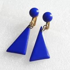 イヤリング　青　ブルー　レトロでポップなデザイン　スイング耳飾り
