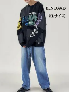 匿名発送︎❁¨̮ BEN DAVIS パッチワーク風　トレーナー　XLサイズ