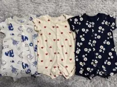西松屋 半袖カバーオール 60〜70cm3枚セット