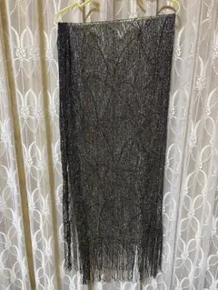 金ラメ入り黒フリンジストール