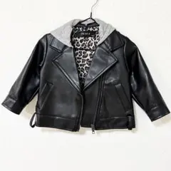 ライダースジャケット80サイズ PETIT-F レザー調ジャケット 革ジャン風