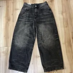 H&Mスーパーバギーデニム ブラック 31/30