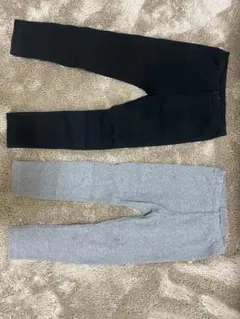 レギンスセット 黒 グレー 2枚組