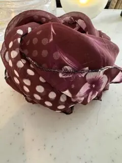 ワインレッドシフォン大判スカーフ