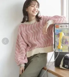 【nico and ...】パイルジャガードニットプルオーバー