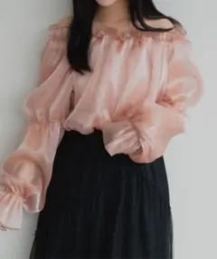 fupel シャツ ブラウス シアーオフショルブラウス レディース