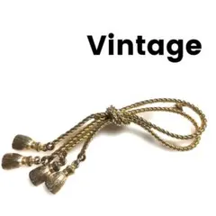 ヴィンテージ 金色のロープタッセル ブローチ