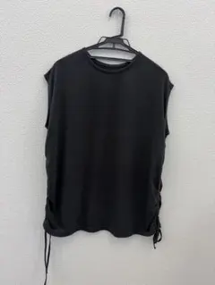 Ungrid サイドドロスト 半袖Tシャツ ブラック F ⑦のサムネイル