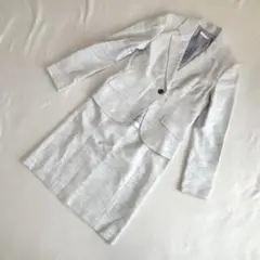 1504【ロートレアモン】セレモニースーツ　L ラメ　セットアップ　ホワイト系
