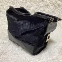 ケイトスペード　ハンドバッグ　ハラコ　レザー　金具　ブラック