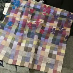 pjc刺繍生地秋らしい可愛いチェック柄❣️残りわずか