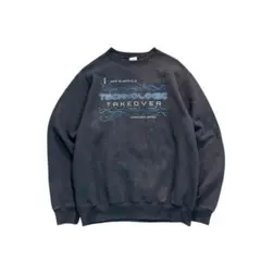 7TAS1【PORT&COMPANY】フロントプリント　スウェット　黒　古着