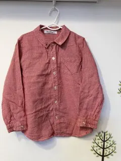 ファミリアチェック　長袖　ブラウス　シャツ　　トップス　女の子110 120