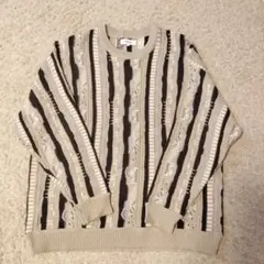 【匿名配送】MONO-MART　メンズ　ニット　M　レトロ　ベージュ