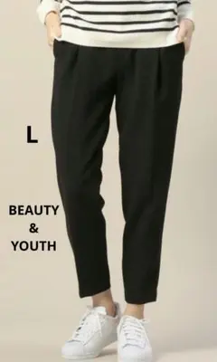 BEAUTY&YOUTH ダブルクロスタックセンタープレスパンツ　L