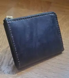 【一点物】手縫い×姫路レザー｜コンパクト L字 財布（収納力◎）ブラック