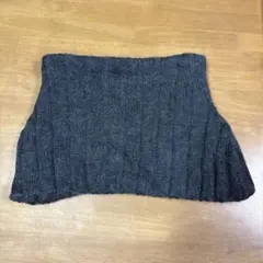 グレー リブ編み ネックウォーマー