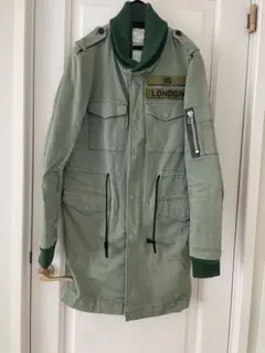 Gilet supermarketミリタリージャケット オリーブグリーン ボア襟 