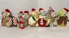 タグ付き　ダッフィー &フレンズ　クリスマス2021ぬいぐるみバッジ6点セット