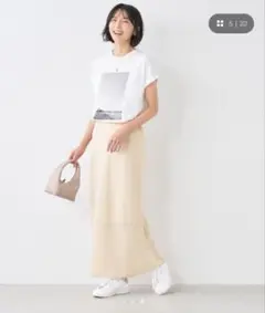 【美品】MICA&DEAL マイカアンドディール ラメタイトスカート ベージュのサムネイル