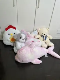 ぬいぐるみ5点セット　シロクマ　マーメイド　イルカ　犬　おにぎり