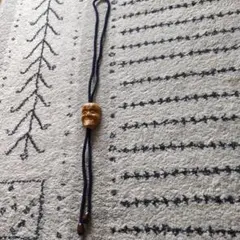 木製顔彫刻 ネイビー ループタイ