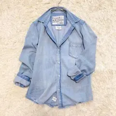 【人気】フランク&アイリーン デニムスキッパーシャツ バリー ダメージ加工 近年
