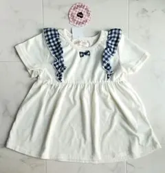 【新品タグ付き】キッズ 半袖チュニックTシャツ 120センチ アイボリー