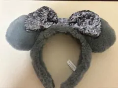 ディズニー ミニーマウス フリースカチューシャ スパンコールリボン