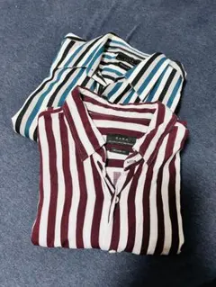 KING様【美品】ZARA ストライプシャツ 2枚セット