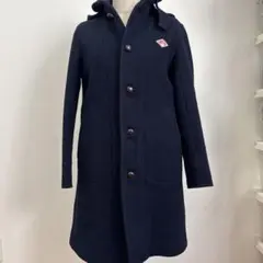 DANTON フード付きネイビーコート 34