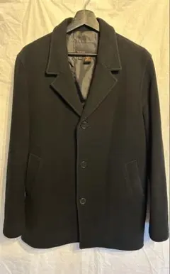 ZARA 黒のウールピーコート 3つボタン