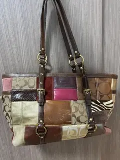 COACH パッチワークデザイン ショルダーバッグ