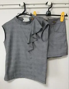 H.Y HOMEセットアップ　グレー系チェック柄