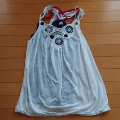 タグつき夏！　タンクトップ白赤ブルー