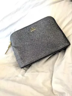 【未使用】シルバーラメグリッター ポーチ ケイトスペード