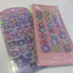 正規品　コットンパフィー　クロミ＆おはじきふうシール　サンリオ　ハローキティー