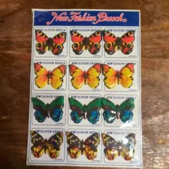 昭和レトロ　カラフル蝶ブローチ12個セット