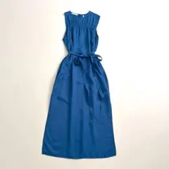 HELMUT LANG ノースリーブワンピース 青 サイズ2 D498のサムネイル